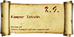 Kamper István névjegykártya